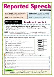 English Worksheet: Reported Speech (1)