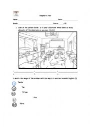 English Worksheet: DIAGNOSTIC TEST 6TH GRADE