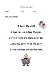 English Worksheet: job workplace listening speaking 2