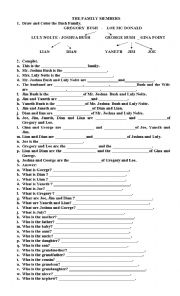 English Worksheet: MY FAMILY MEMBERS