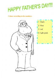 English Worksheet: fathers day coloring