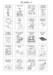 English Worksheet: Hobby-2 Picture vocabulary
