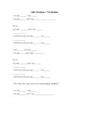 English Worksheet: Hello goodbye