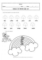 English Worksheet: colours st patricks day