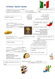 English Worksheet: Speedy Gonzalez