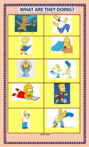 English Worksheet: WHAT ARE THEY DOING
