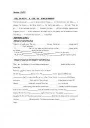 English Worksheet: present simple vs present continuous