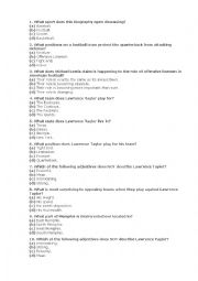 English Worksheet: blinde side