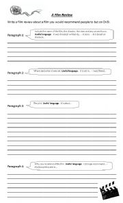 English Worksheet: Written activity - A film review