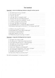 English Worksheet: handout about reported speech