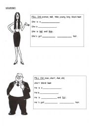 English Worksheet: desribing people