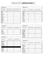 English Worksheet: Irregular verbs