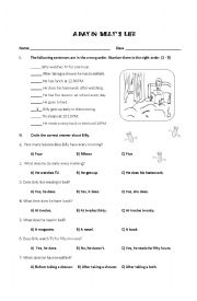 English Worksheet: A day in Billys life