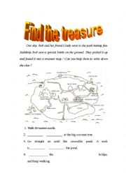 English Worksheet: Find the treasure