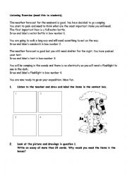 English Worksheet: Camping weekend