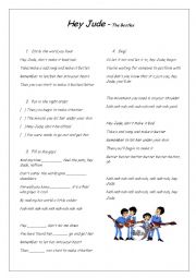 English Worksheet: Hey, Jude 