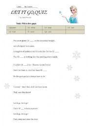 Let it go (gap fill,and lyrics sheets, 2 parts)