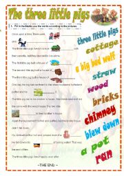 English Worksheet: the Three little pigs