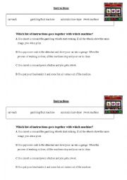 English Worksheet: Instructions for using automatic machines