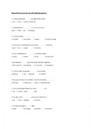 English Worksheet: Present/Past Subjunctives