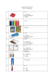 English Worksheet: English Test for Primary School
