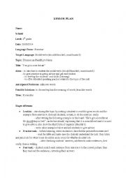 English Worksheet: lesson plan 