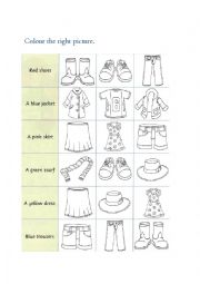 English Worksheet: Clothes