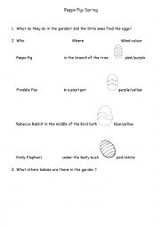 worksheet Pappa Pig-Spring(Easter)