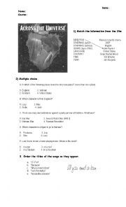 English Worksheet: Across The Universe - Assignment - while-wathing
