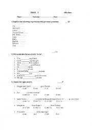 English Worksheet: Practising verb TO BE; present simple