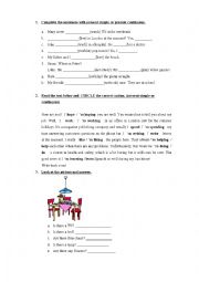 English Worksheet: Grammar and vocabulary review 