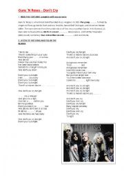 Patience - Guns N´ Roses - ESL worksheet by Flavia Terhaag