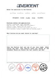 Divergent various activities worksheet