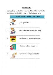 English Worksheet: should 