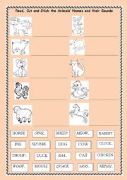 English Worksheet: Animal sounds