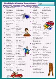 English Worksheet: 46 Multiple choice questions: Passive, Causative, Inversion with KEY