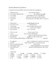 English Worksheet: gerund