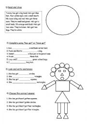 English Worksheet: HAS/HAVE GOT 