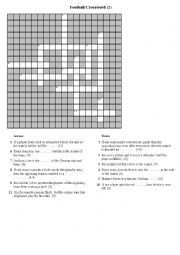 English Worksheet: Football Crossword (2)