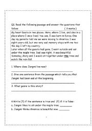 English Worksheet: English worksheet