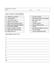 English Worksheet: Revision test 