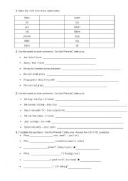 English Worksheet: Present Continuous