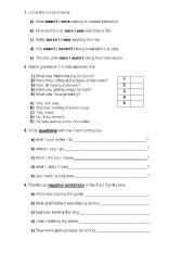 English Worksheet: Past Continuous