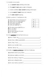 English Worksheet: Past Continuous 2