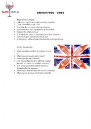 English Worksheet: British food - video