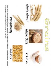 English Worksheet: Grains - Healthy food