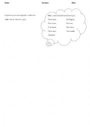 English Worksheet: body parts