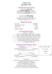 English Worksheet: Shake it off by Taylor Swift