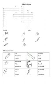 School object crossword