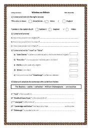 English Worksheet: Lets discover the United Kingdom